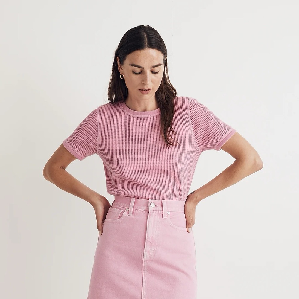 Rivet & Thread Sia Waffle Top in Retro Pink
